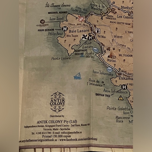 Seychelles Tourist souvenir antique style pocket map booklet - Picture 4 of 12